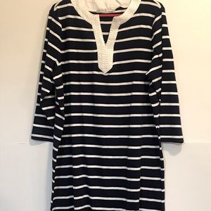 Long sleeve black and white dress